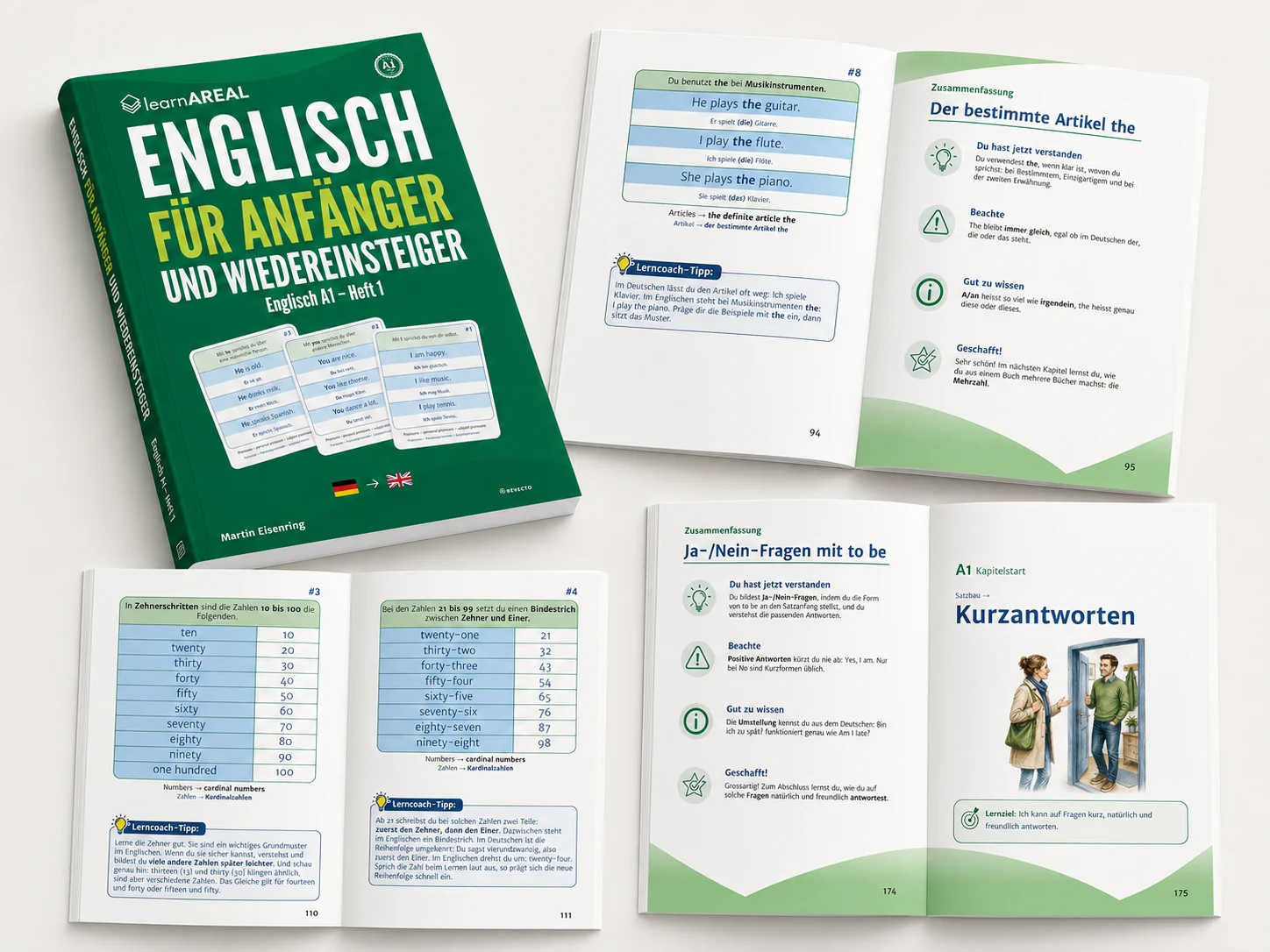 learnAREAL-Buch und ausgewählte gestaltete Innenseiten